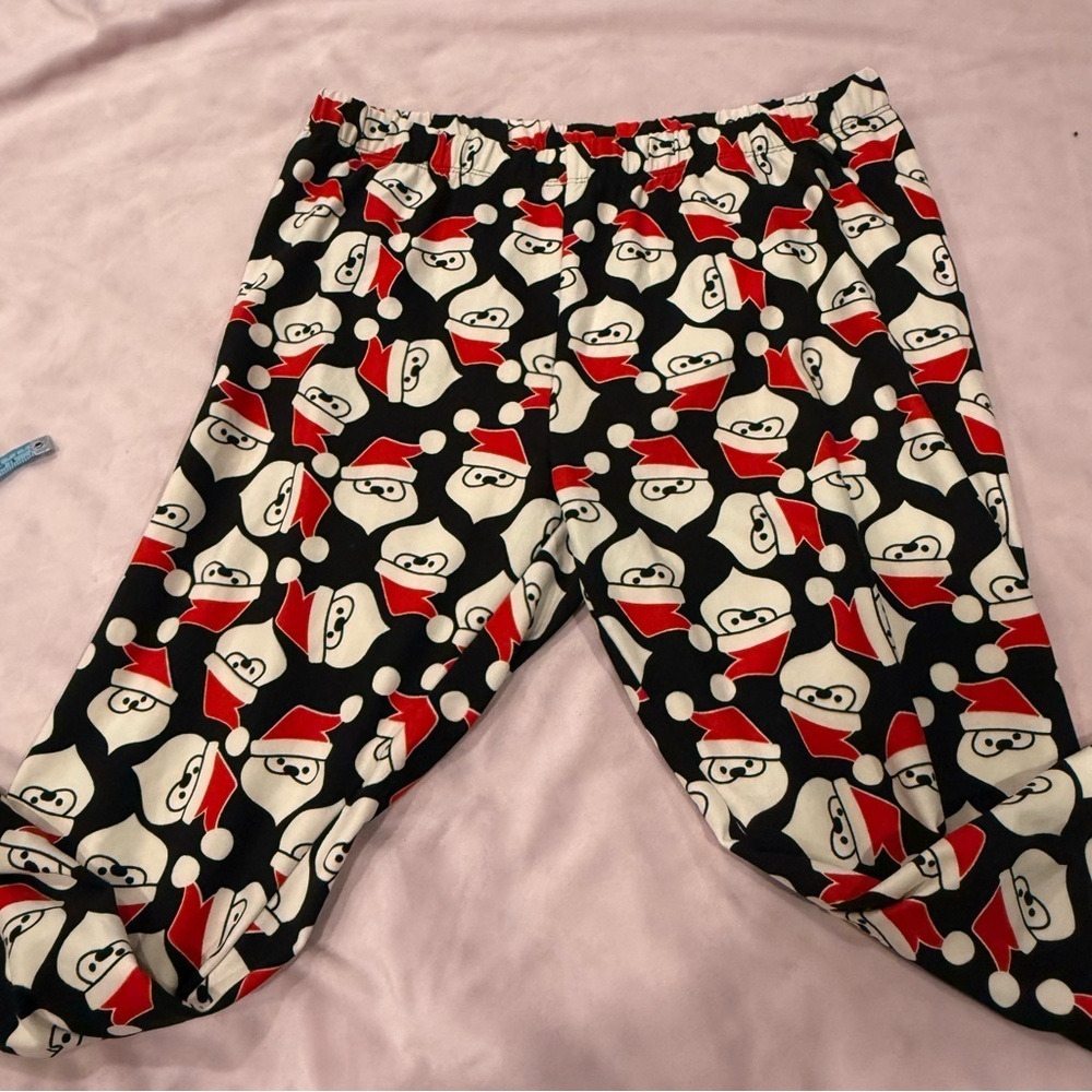 Festive Santa Print Women's Leggings large